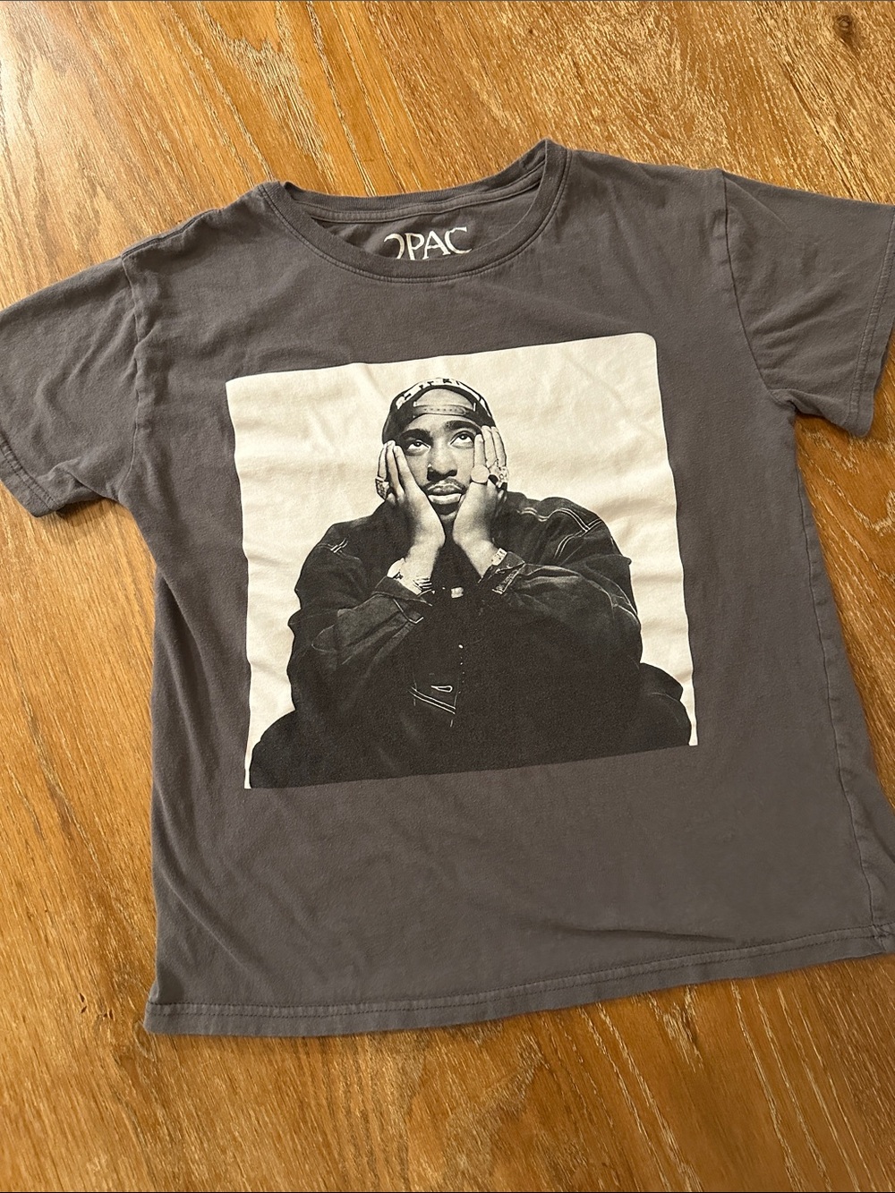 2PAC Graphic Tee in Charcoal Gray